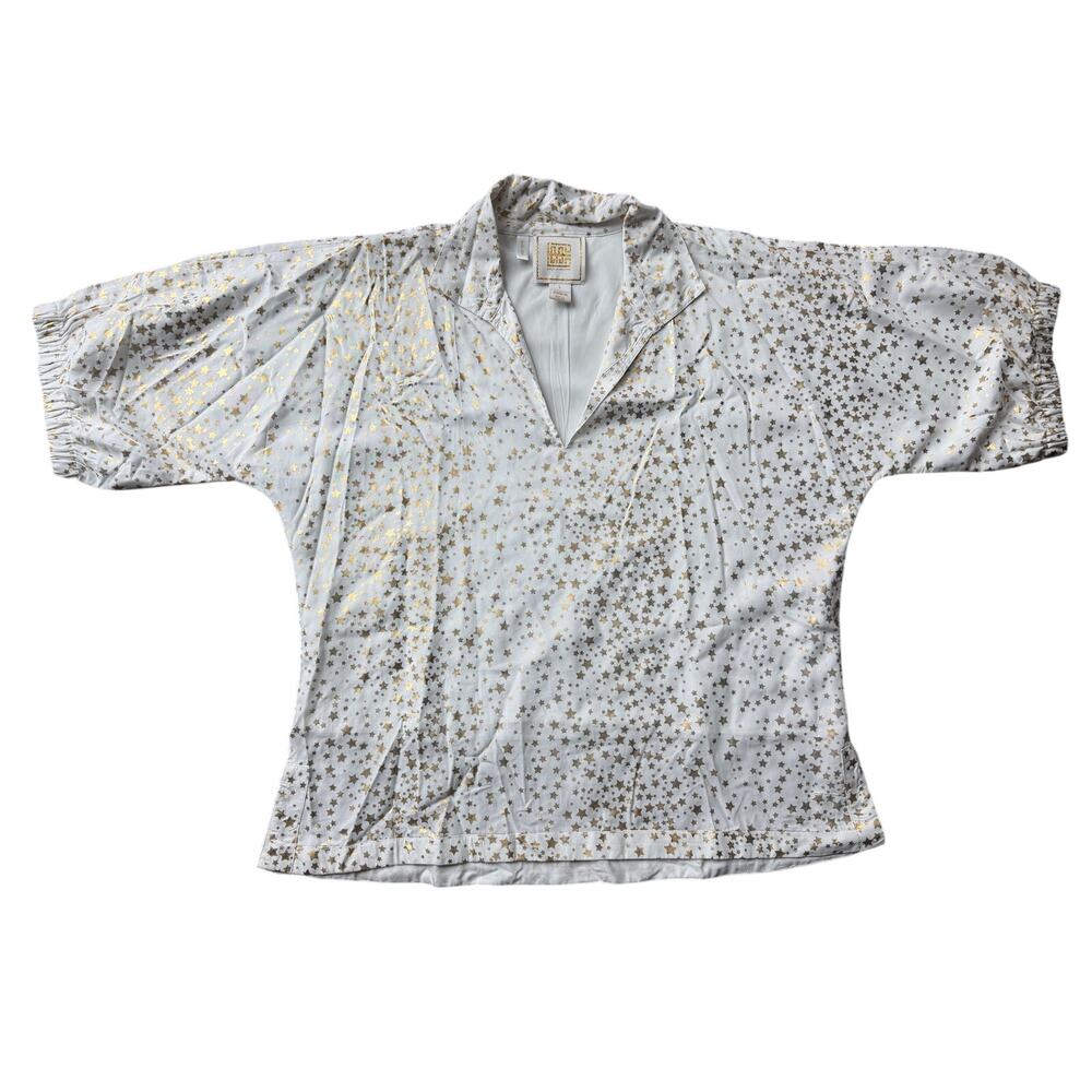 Emily Mccarthy poppy top gold star pattern large